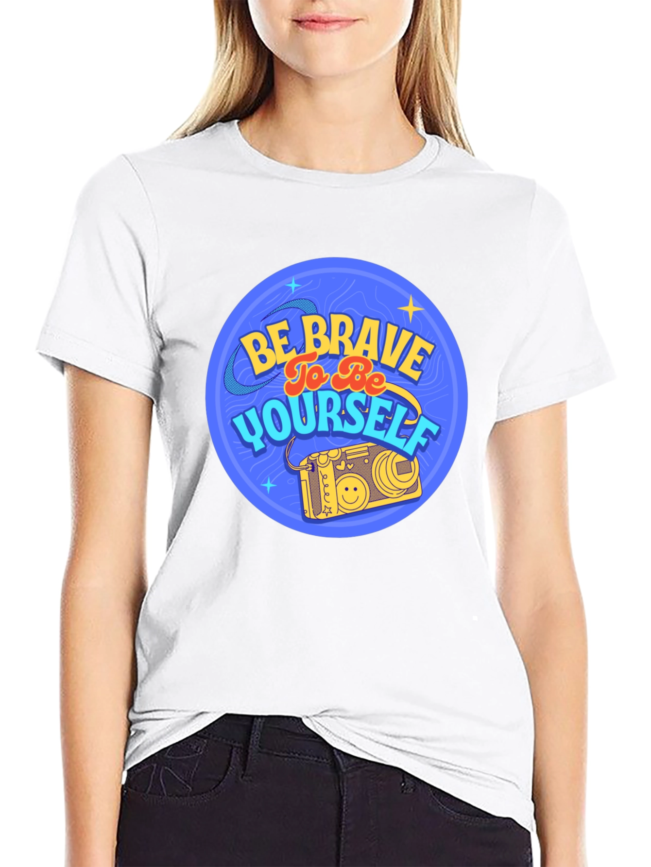 Black Be Brave To Be Yourself Black T-Shirt view 9