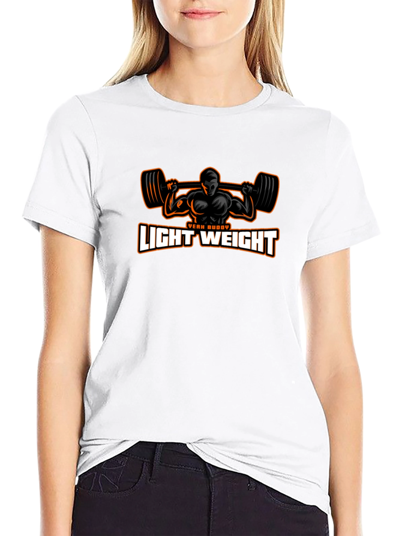Light Weight, Yeah Buddy! Men's Black T-Shirt - 9