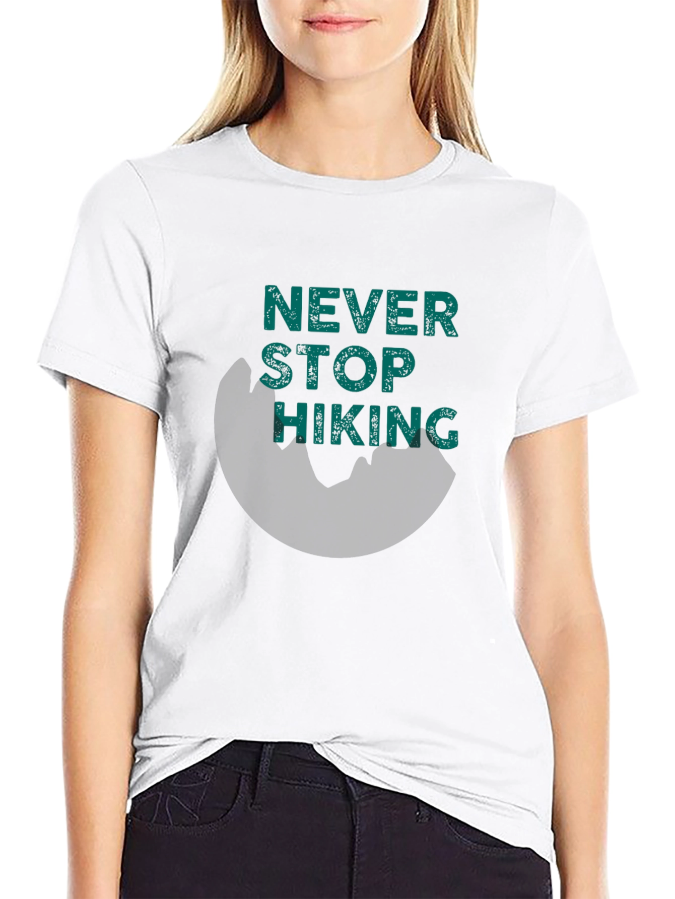 Black Never Stop Hiking Tee -  Men's Graphic T-Shirt view 9