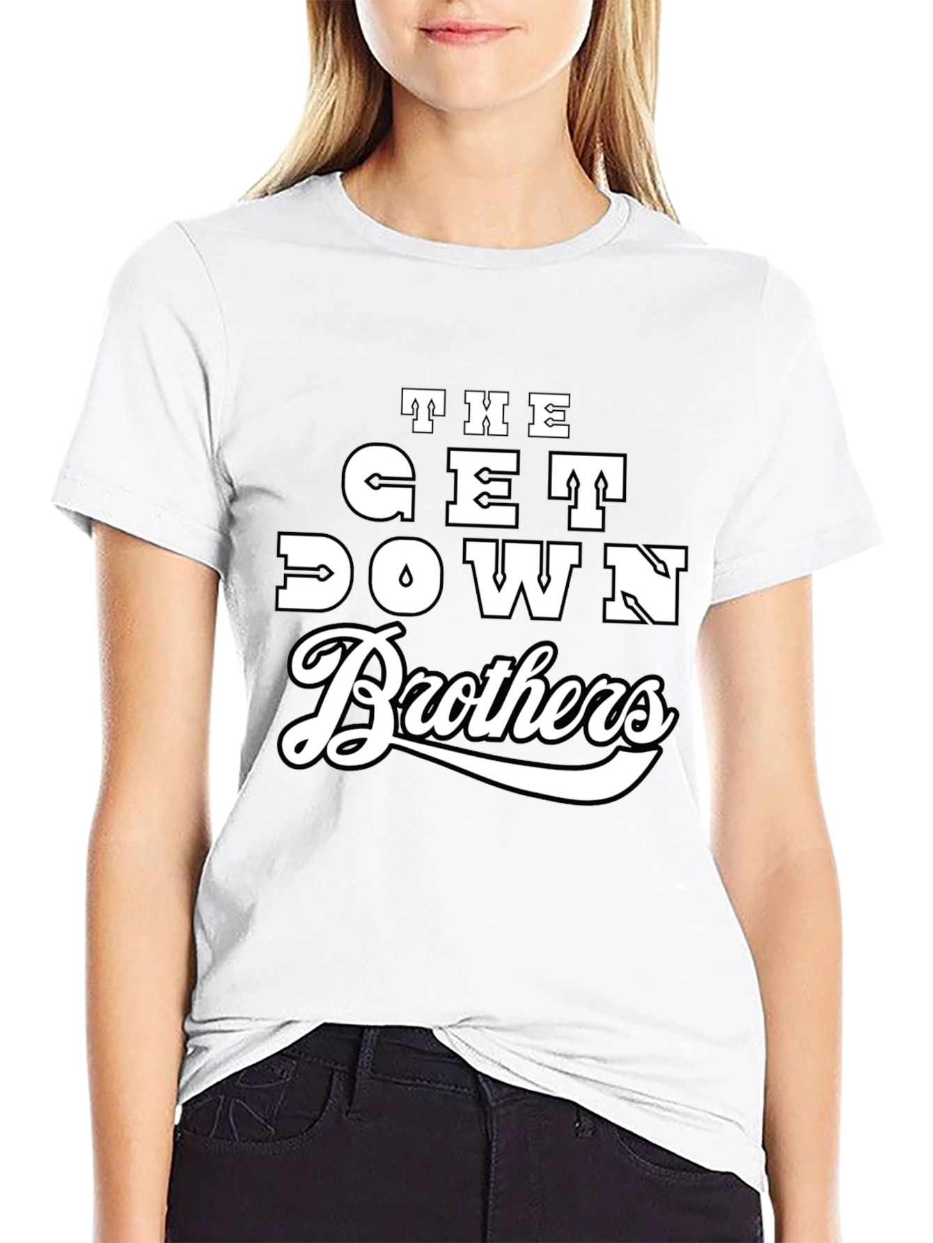 Black The Get Down Brothers Graphic Tee - Trendy Black T-Shirt view 9