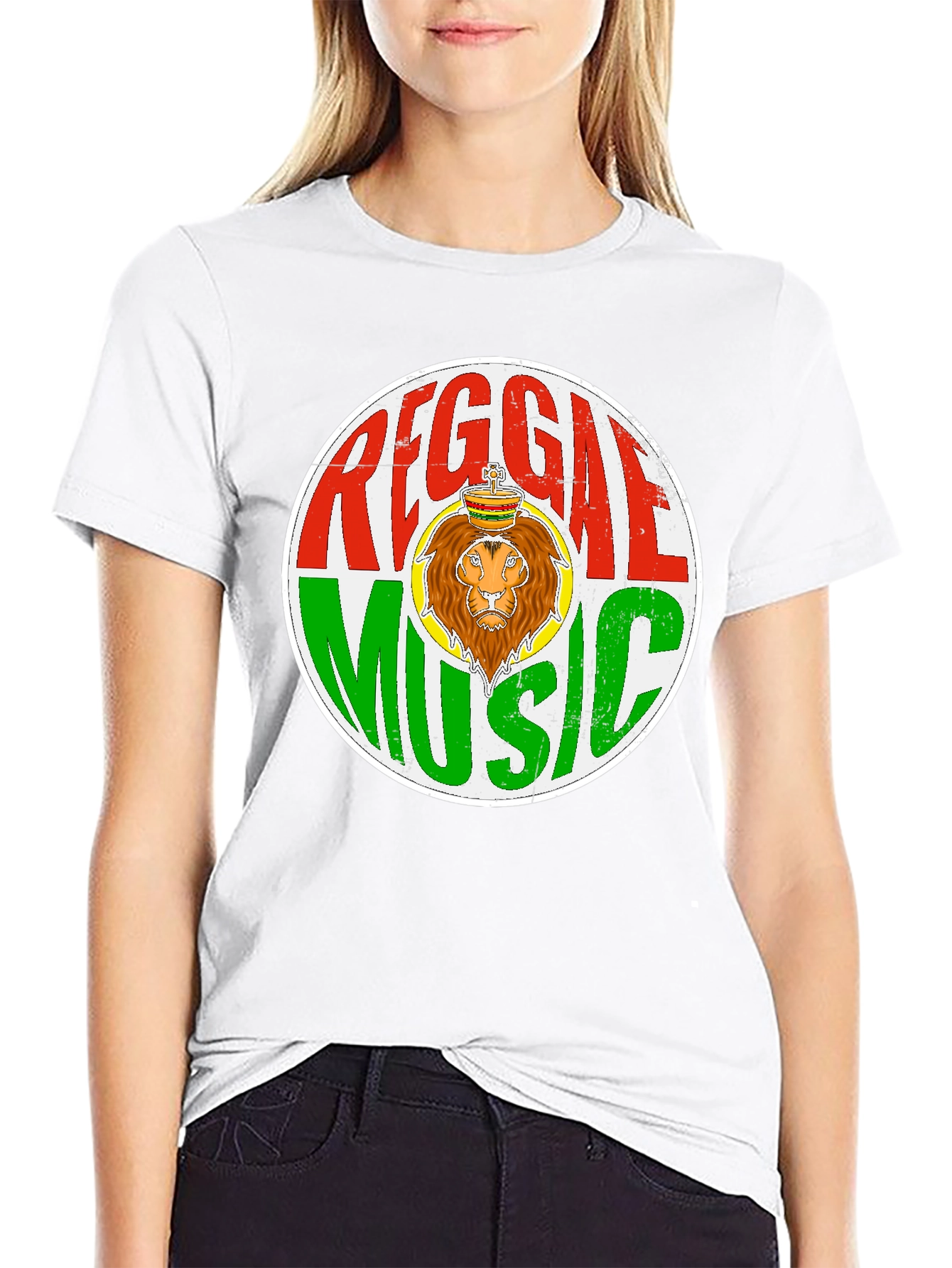Black Reggae Music Lion Graphic T-Shirt view 9
