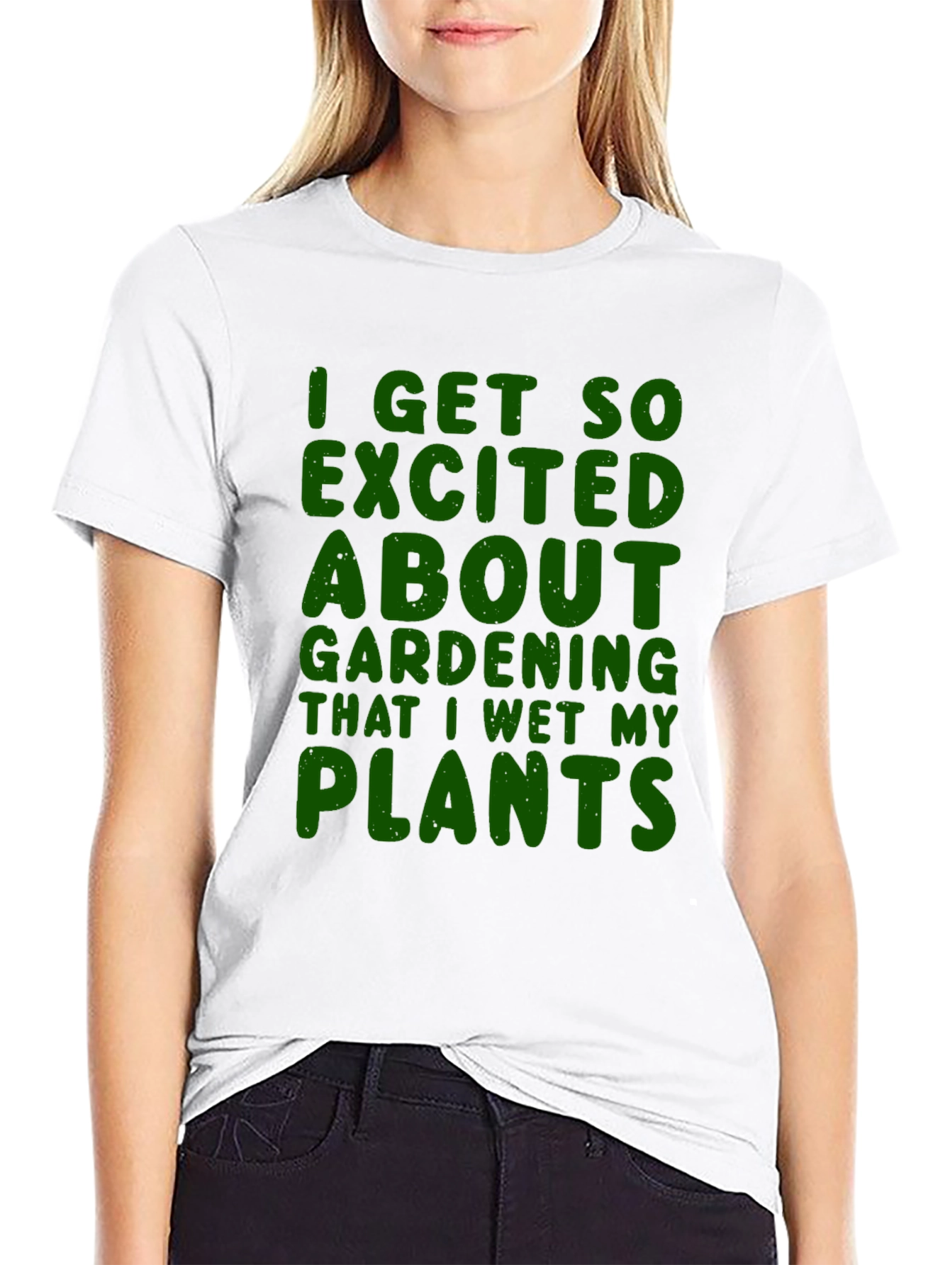 Black Gardening Humor T-Shirt - Wet My Plants view 9
