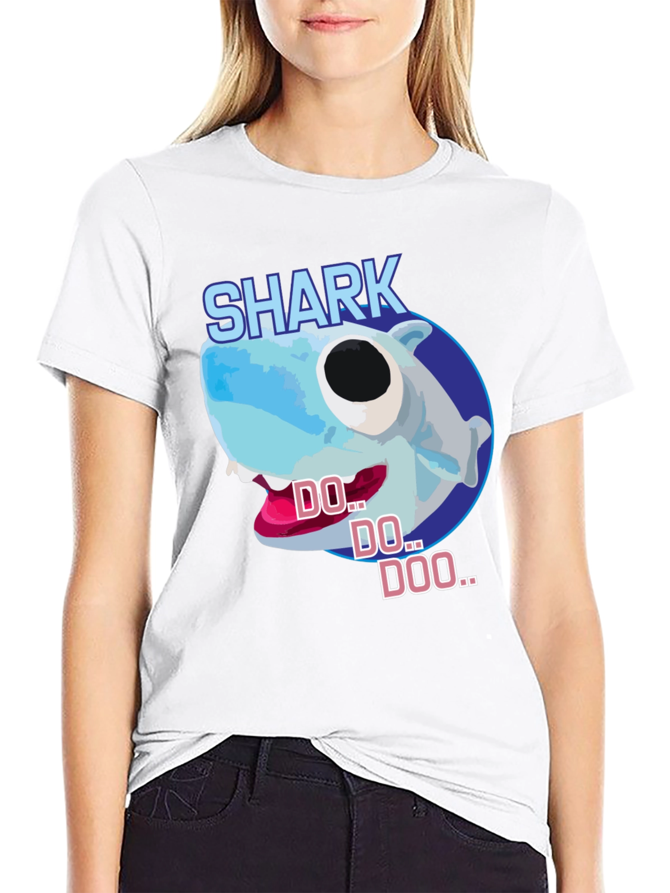 Black Baby Shark Doo Doo Doo Graphic Tee Shirt view 9