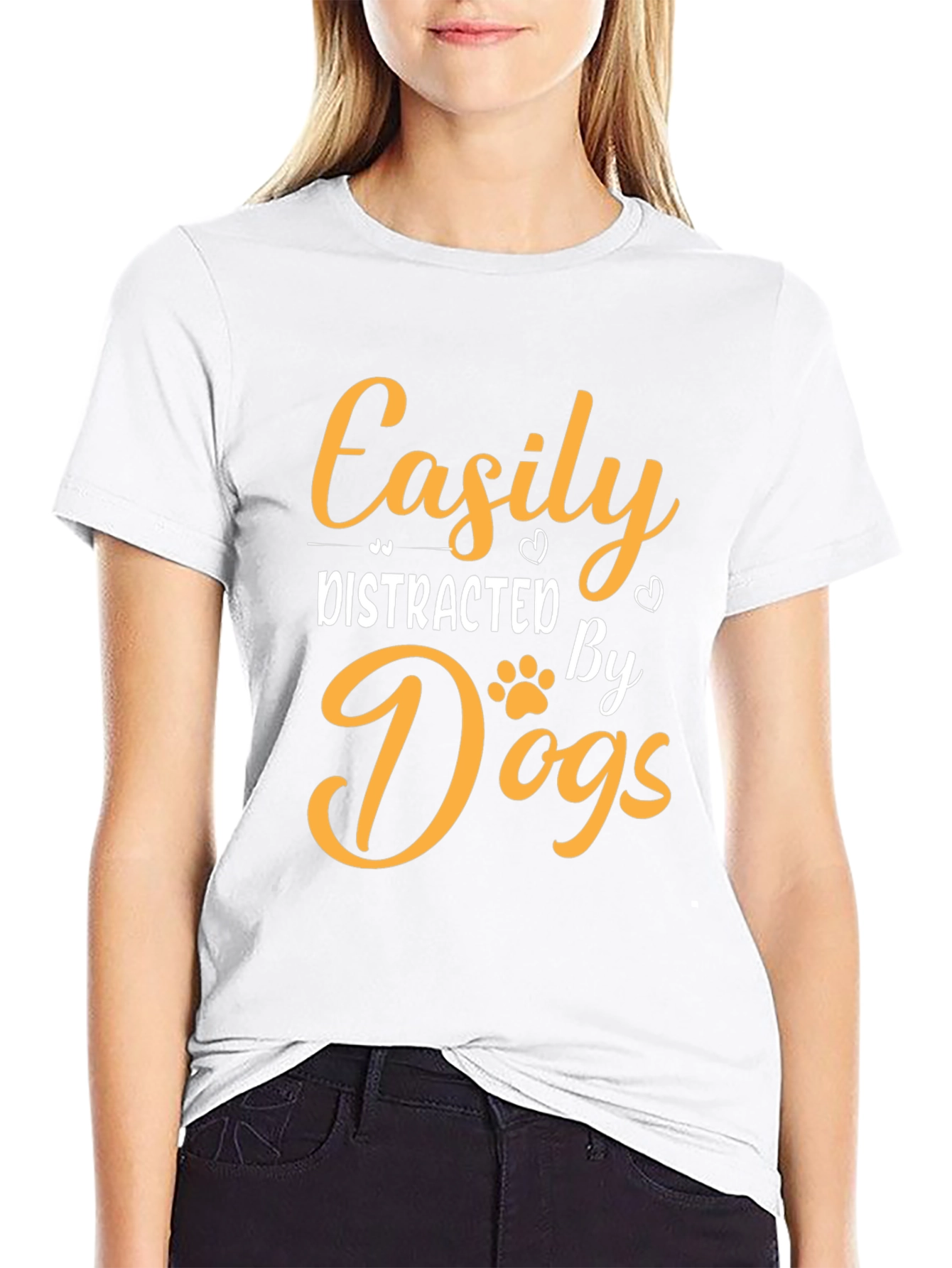Black Easily Distracted By Dogs T-Shirt view 9