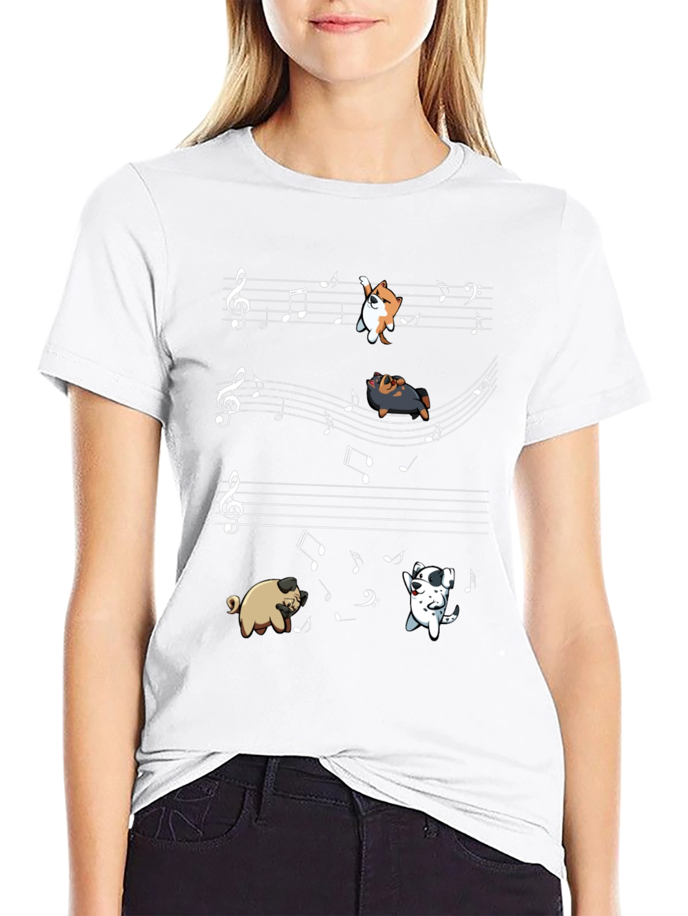 Black Dog Musical Notes T-Shirt view 9