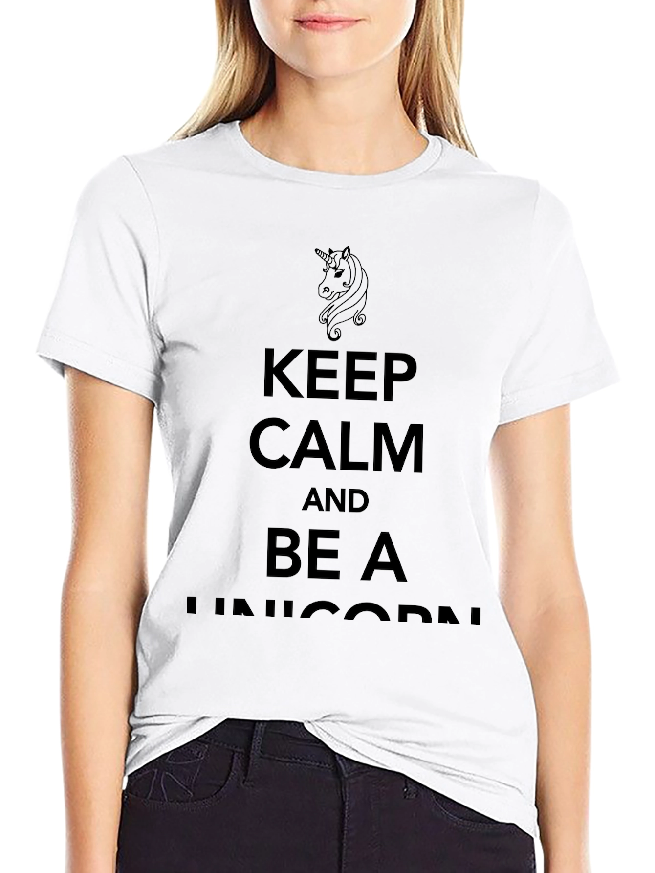 Black Keep Calm and Be A Unicorn T-Shirt view 9