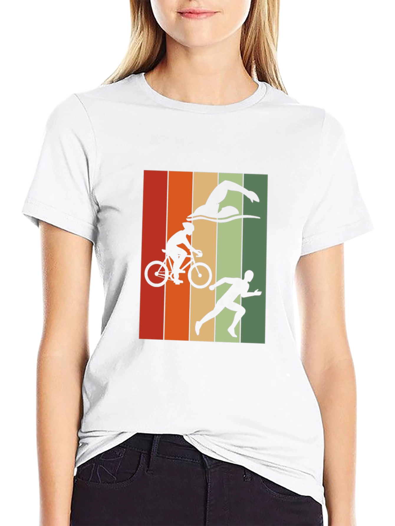 Black Triathlon Graphic T-Shirt - Black view 9