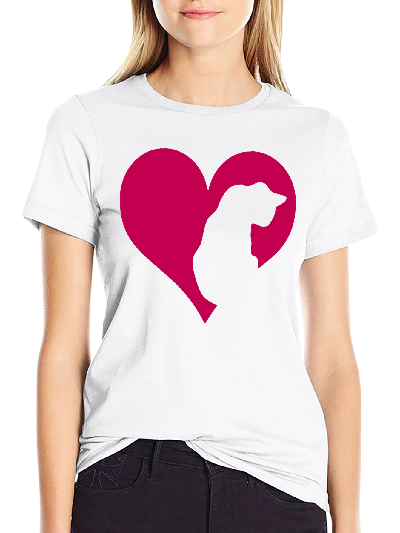 Black Cat Heart Tee - Adorable Feline Love T-Shirt view 9