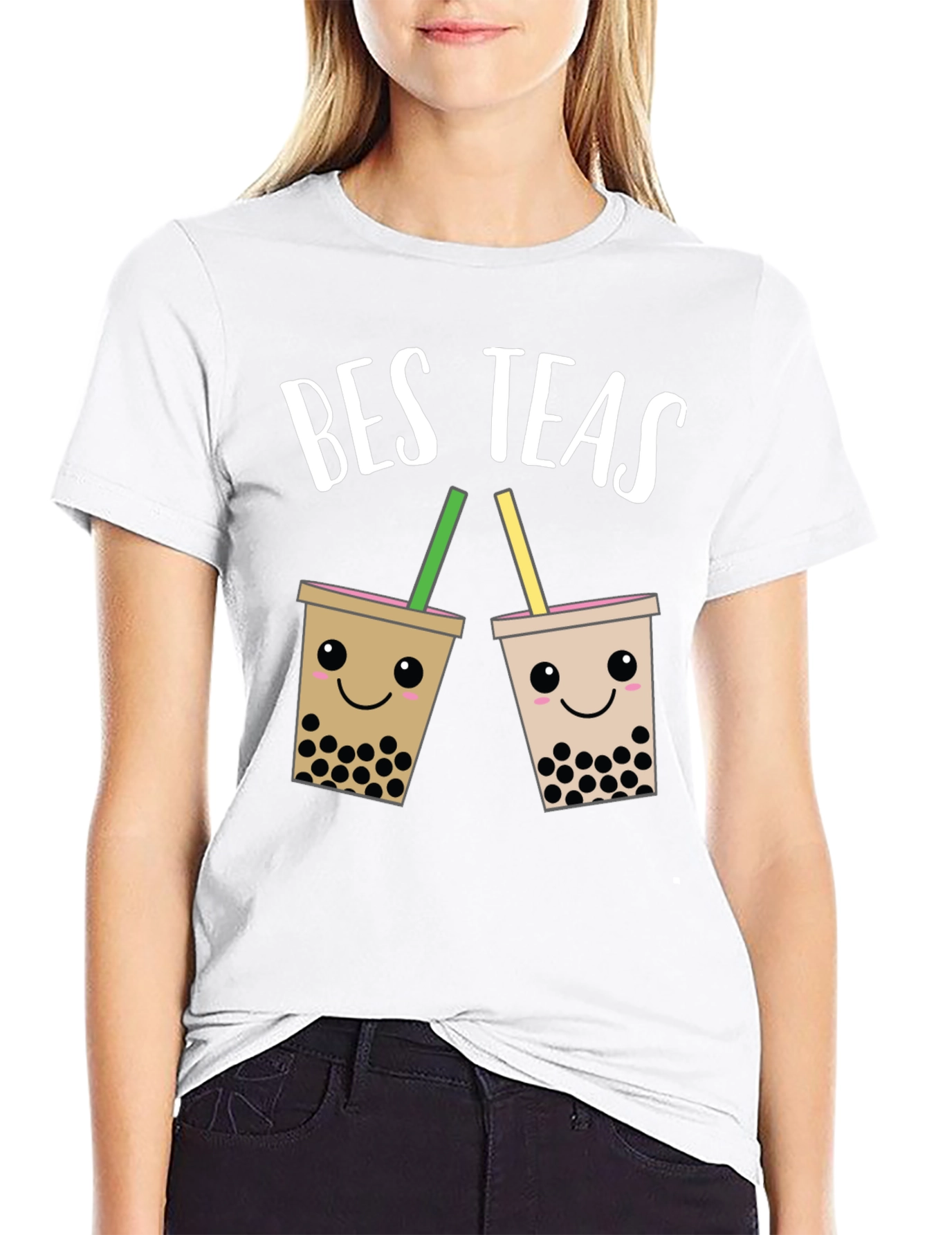 Black Bes Teas Bubble Tea Graphic T-Shirt view 9