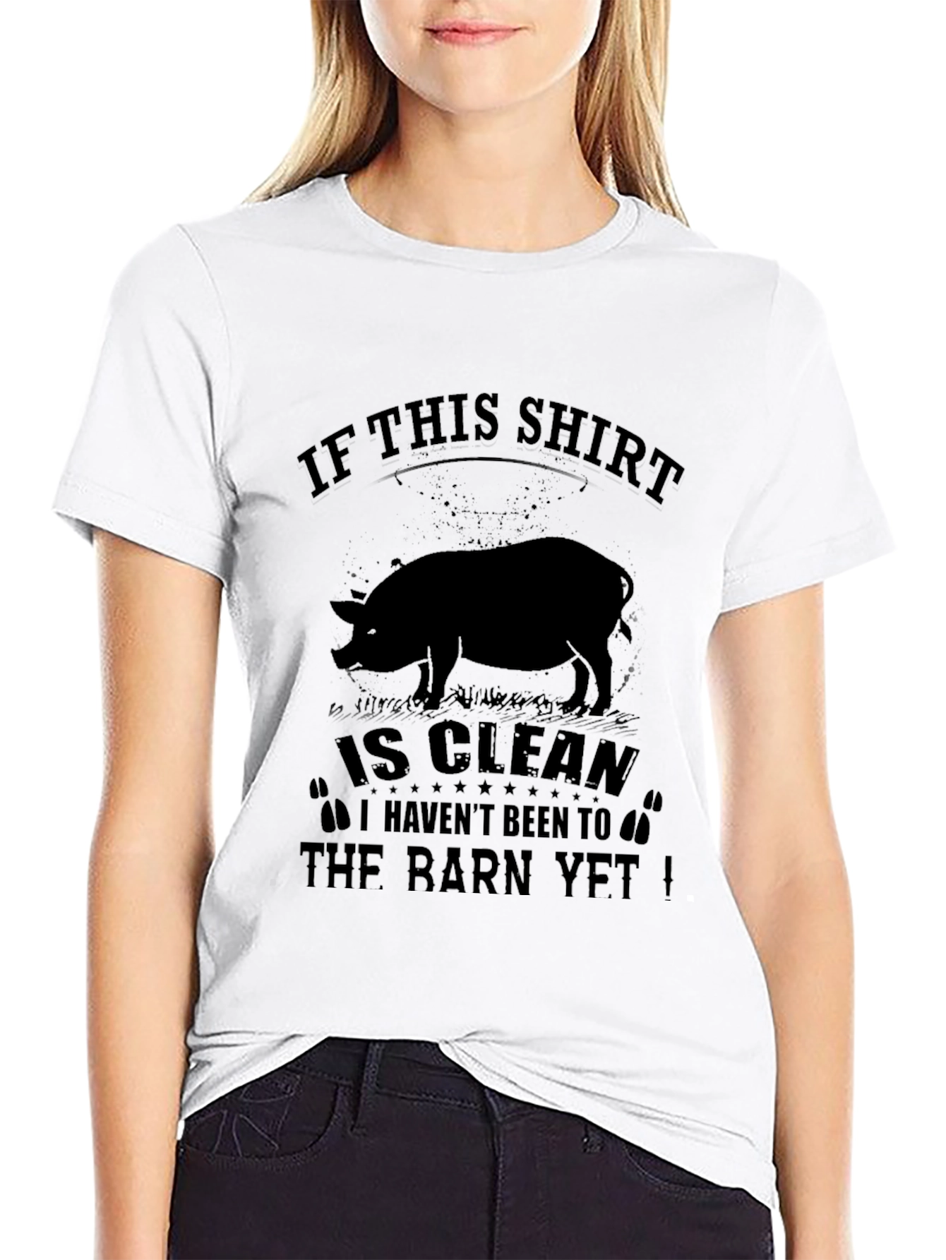Black Funny Pig T-Shirt: If This Shirt Is Clean... view 9