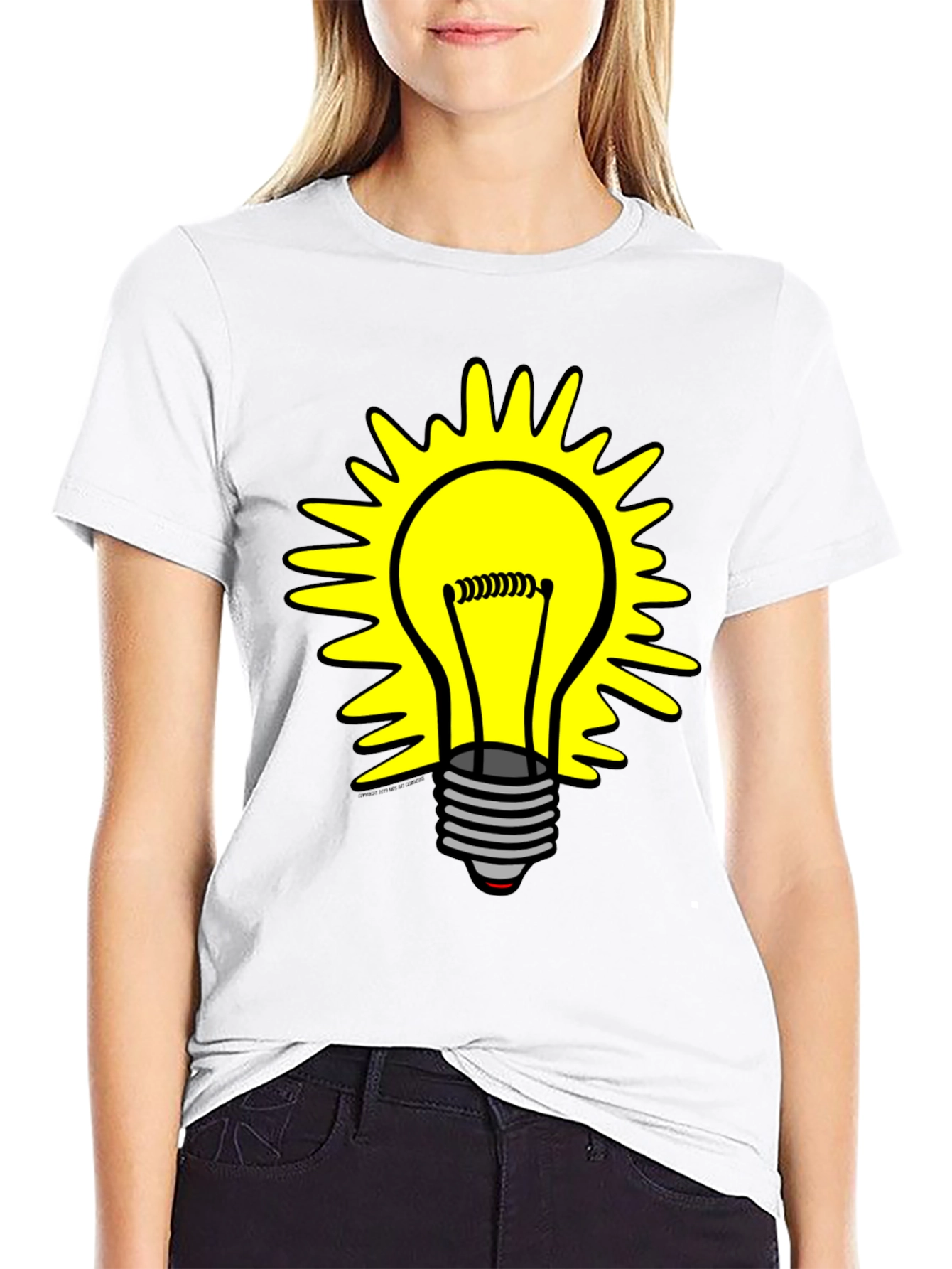 Black Bright Idea T-Shirt - Graphic Lightbulb Design view 9