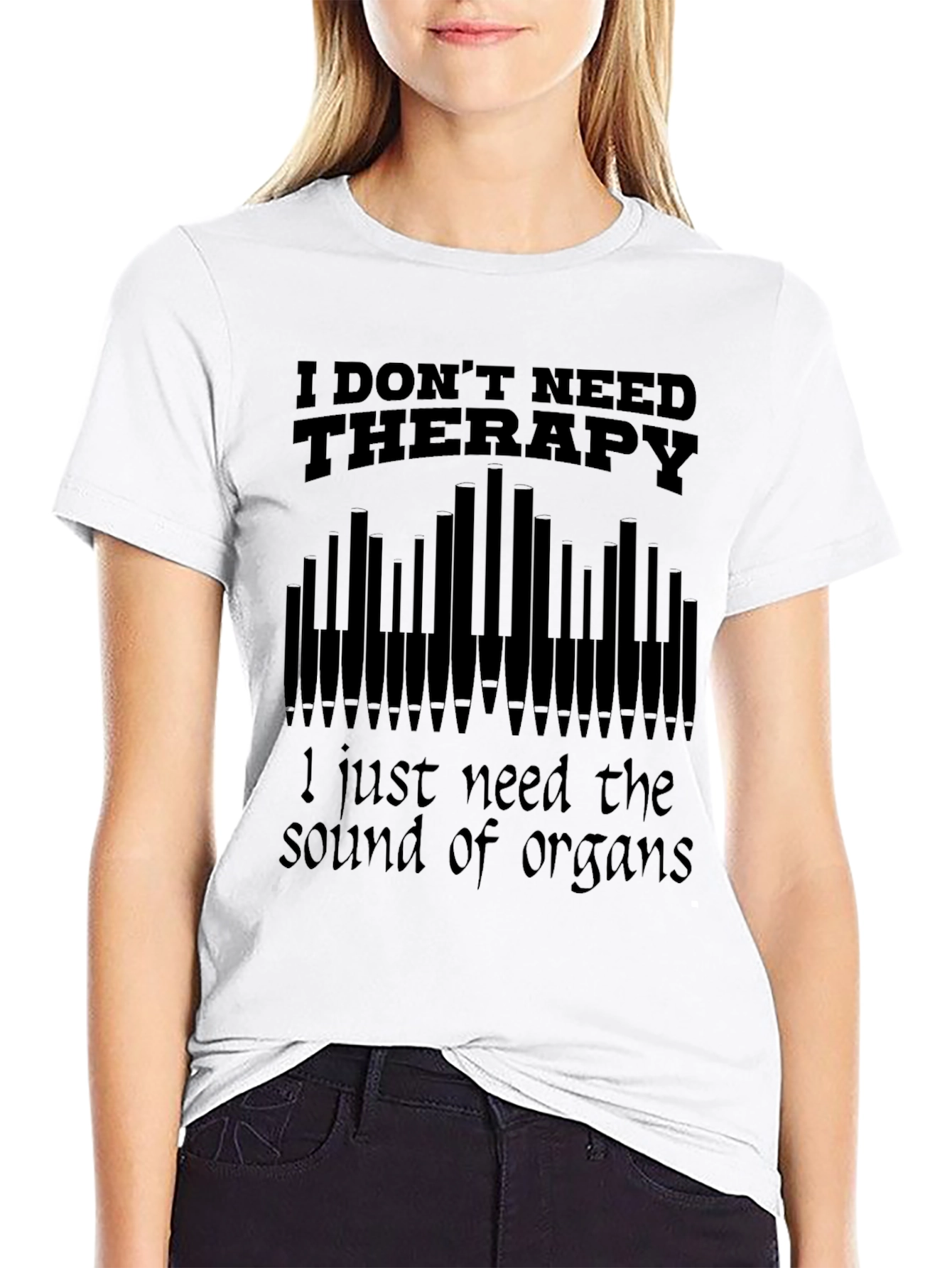 Black Organ Music Therapy T-Shirt view 9