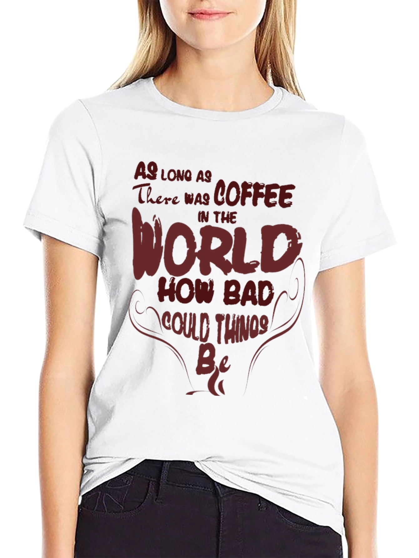 Black Coffee World T-Shirt - Funny Slogan Tee view 9