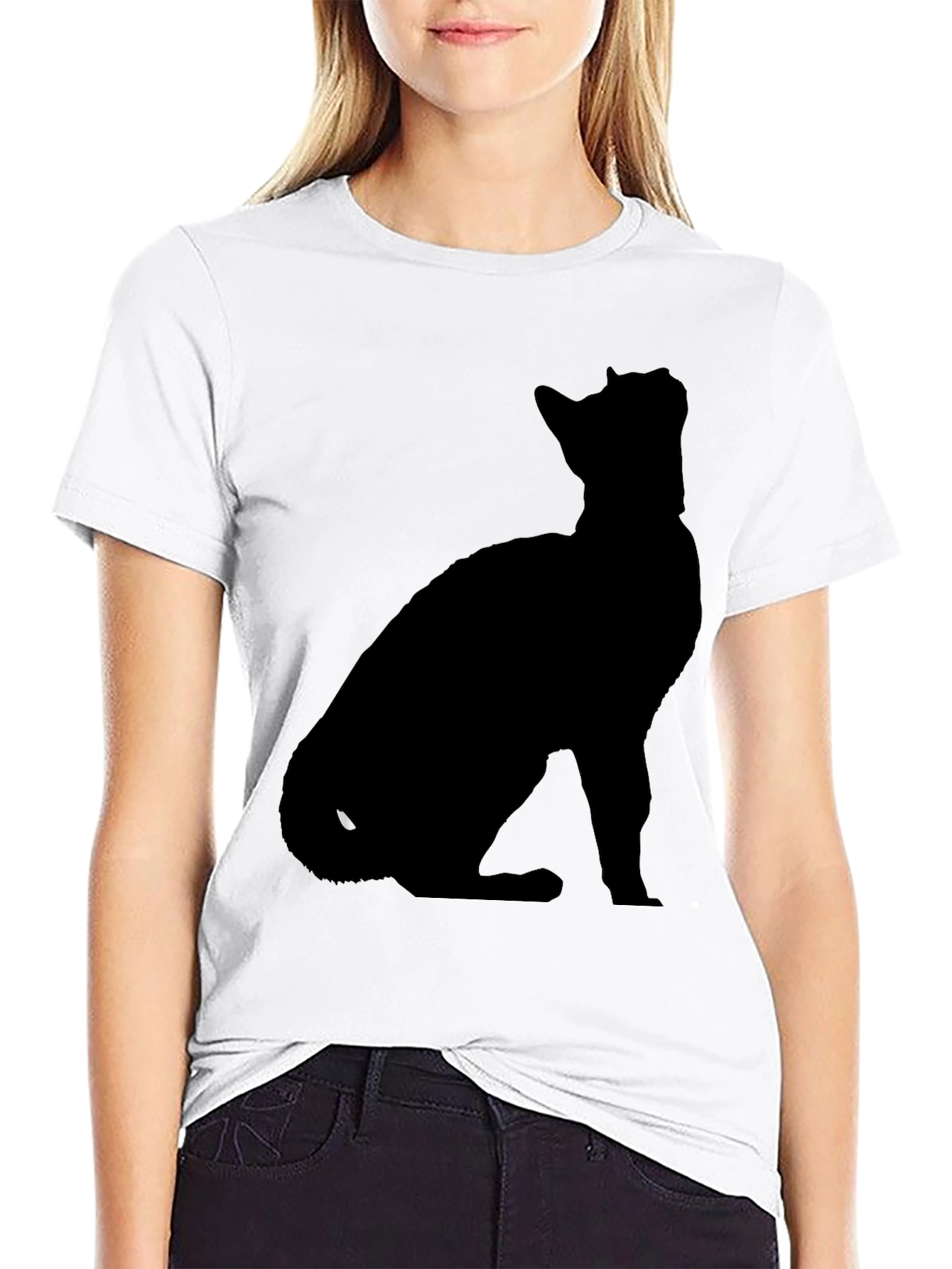 Black Black Cat Silhouette T-Shirt view 9