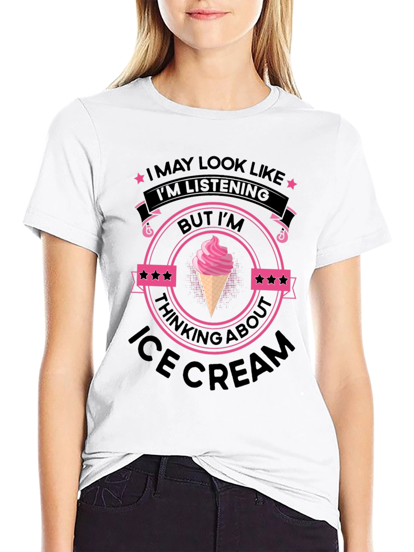 Black Ice Cream Minded Black T-Shirt view 9