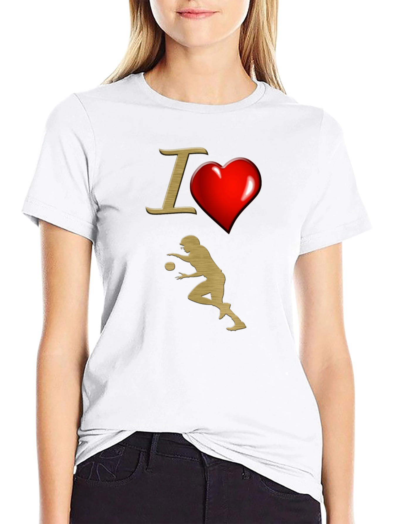 Black I Love Football Graphic Tee - Soft Cotton view 9
