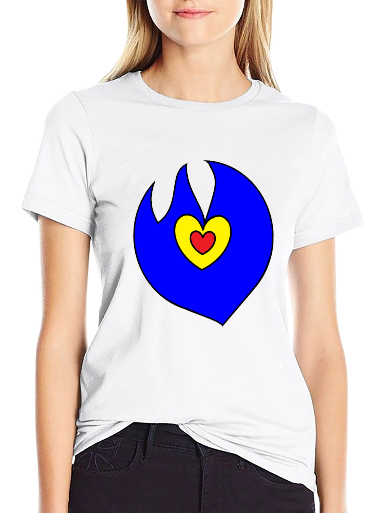 Black Heart Flame Graphic Tee - Bold & Unique Design view 9