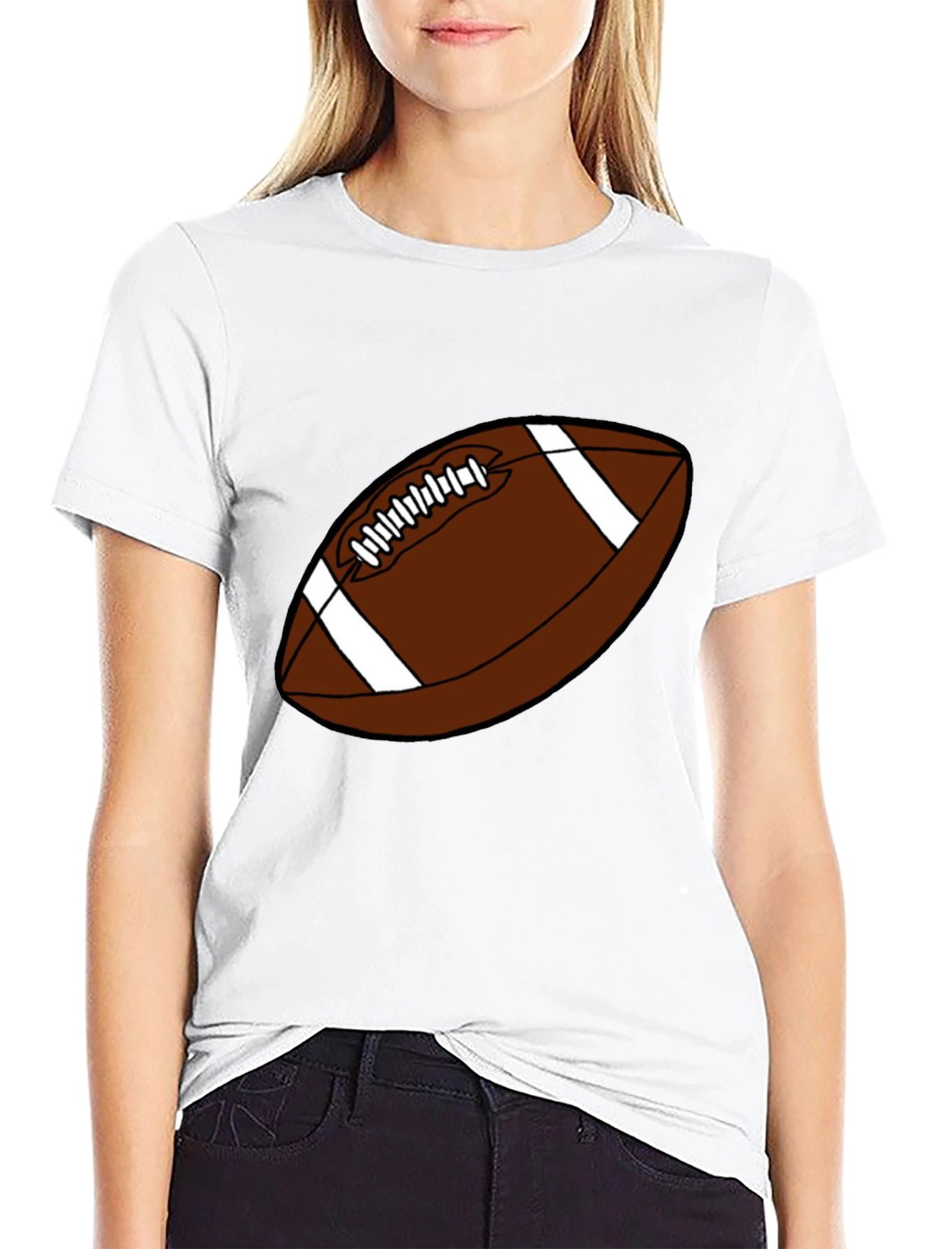 Black Football Graphic T-Shirt - Black Casual Tee view 9