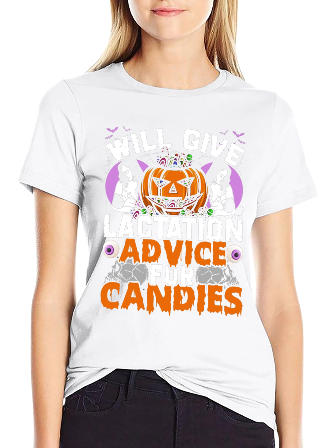 Black Lactation Advice for Candies Halloween T-Shirt view 9