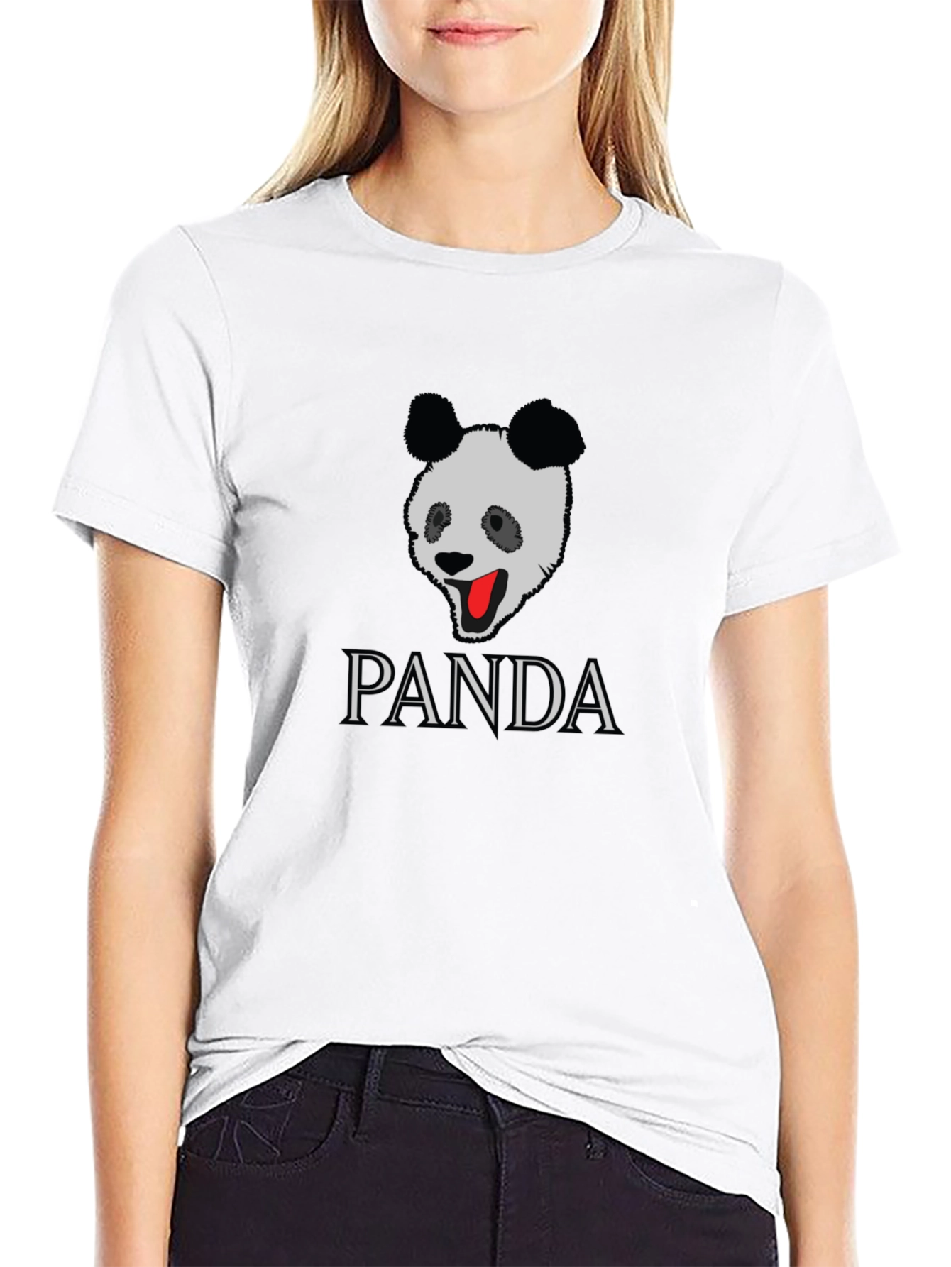 Black PANDA Graphic Tee - Stylish Black T-Shirt view 9