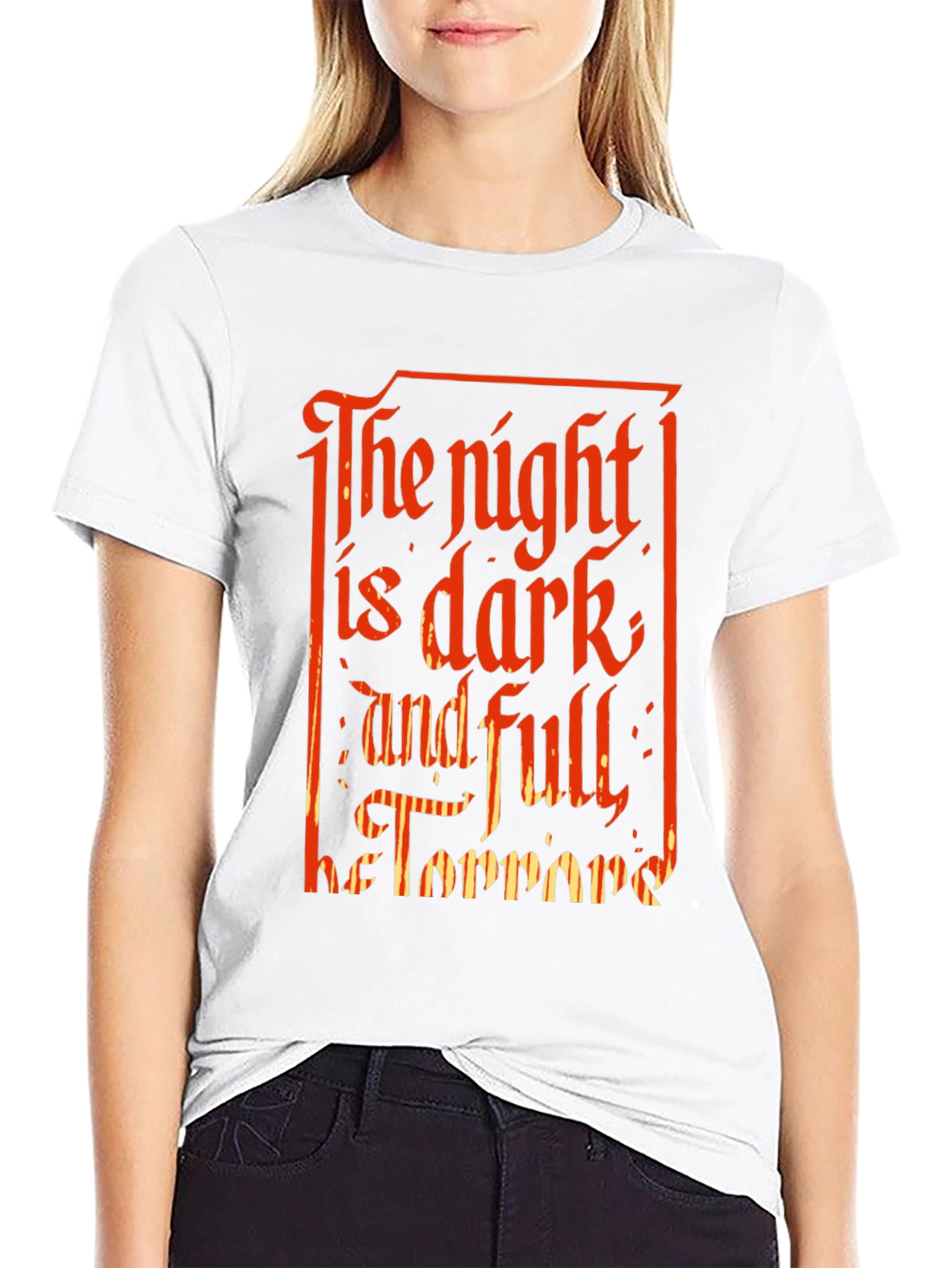Black The Night is Dark T-Shirt view 9