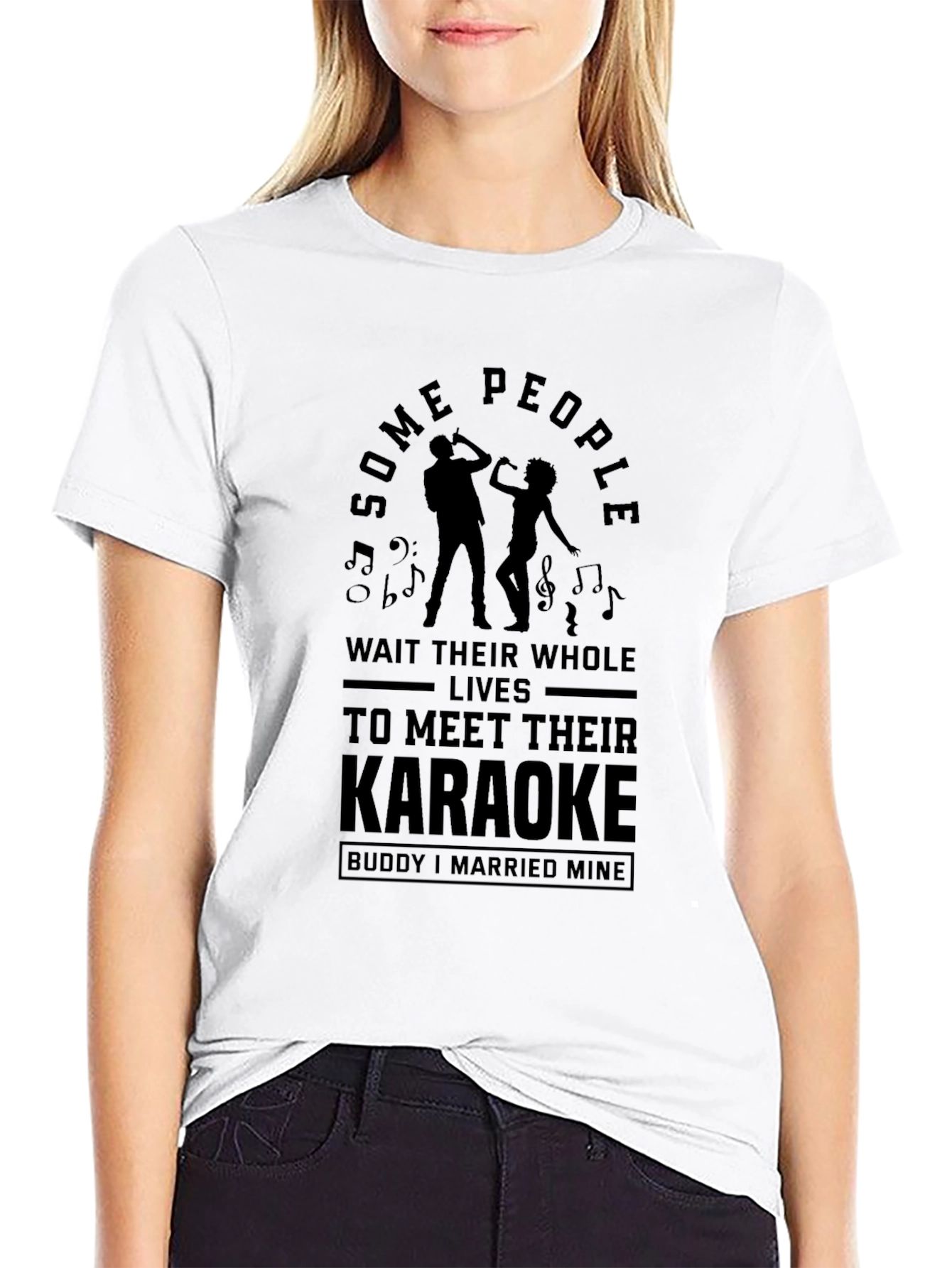 Black Karaoke Buddy T-Shirt - Funny Music Lover Tee view 9