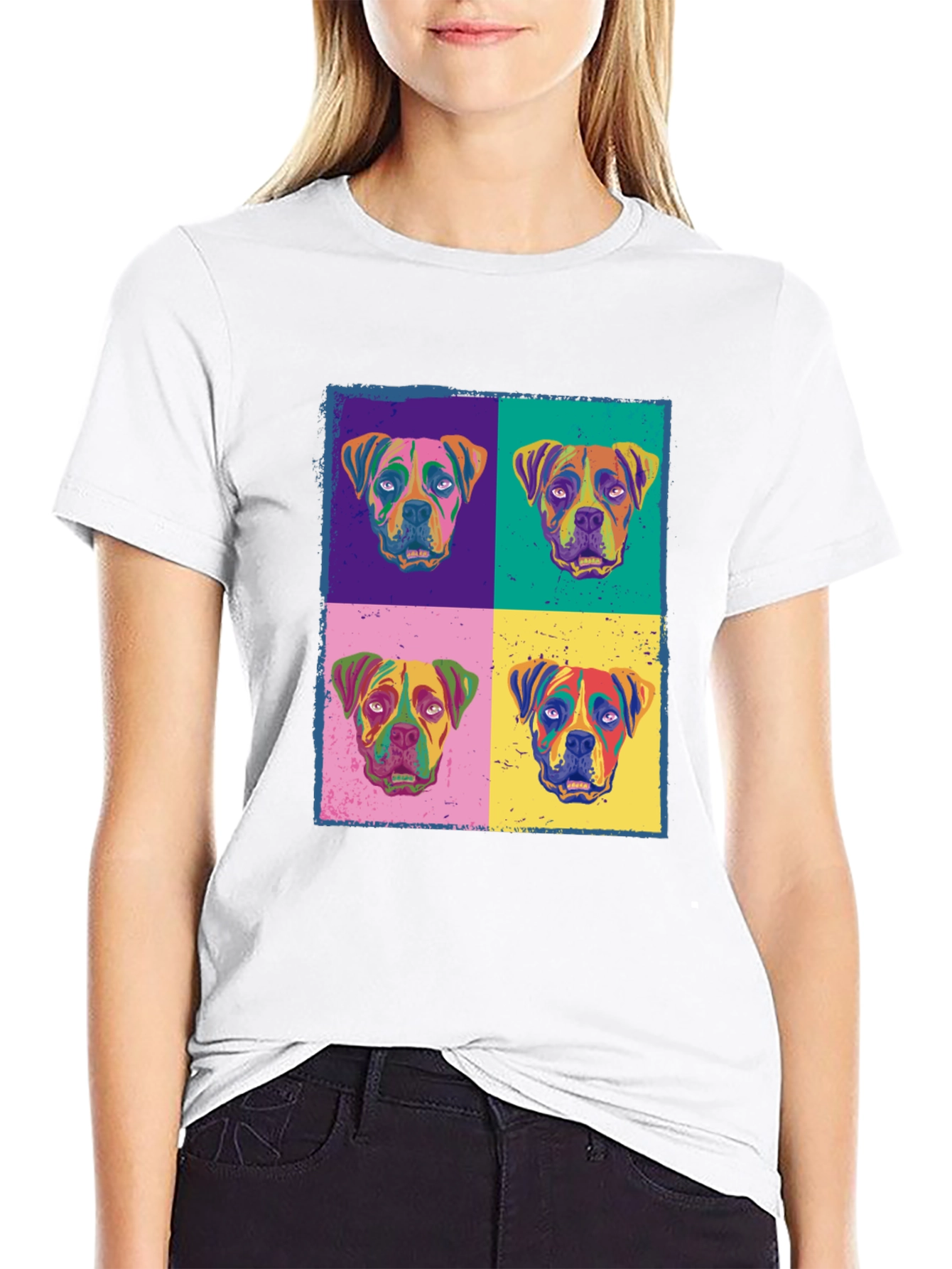 Black Dog Pop Art Print Black T-Shirt view 9
