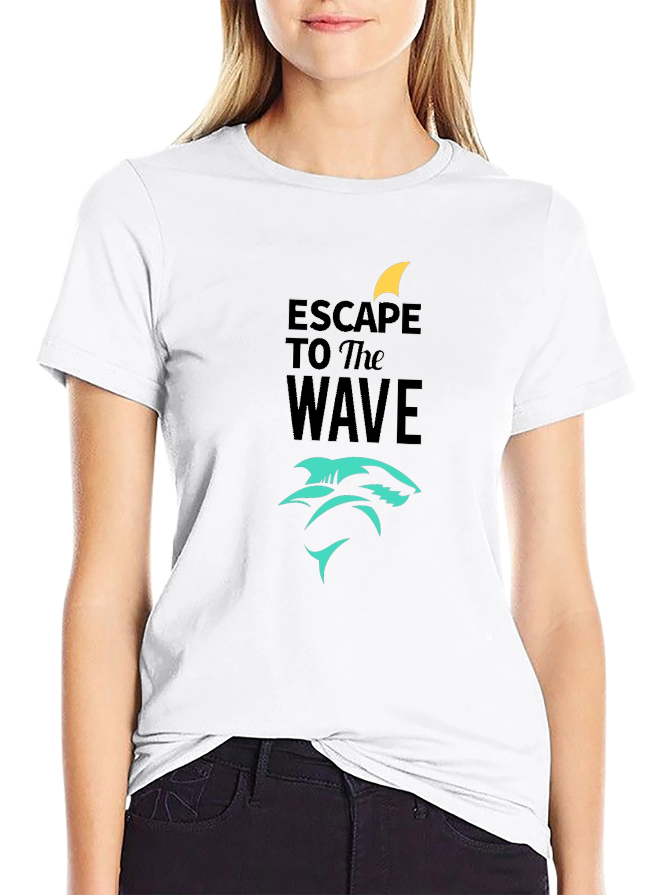 Black Escape to the Wave Black Graphic Tee view 9
