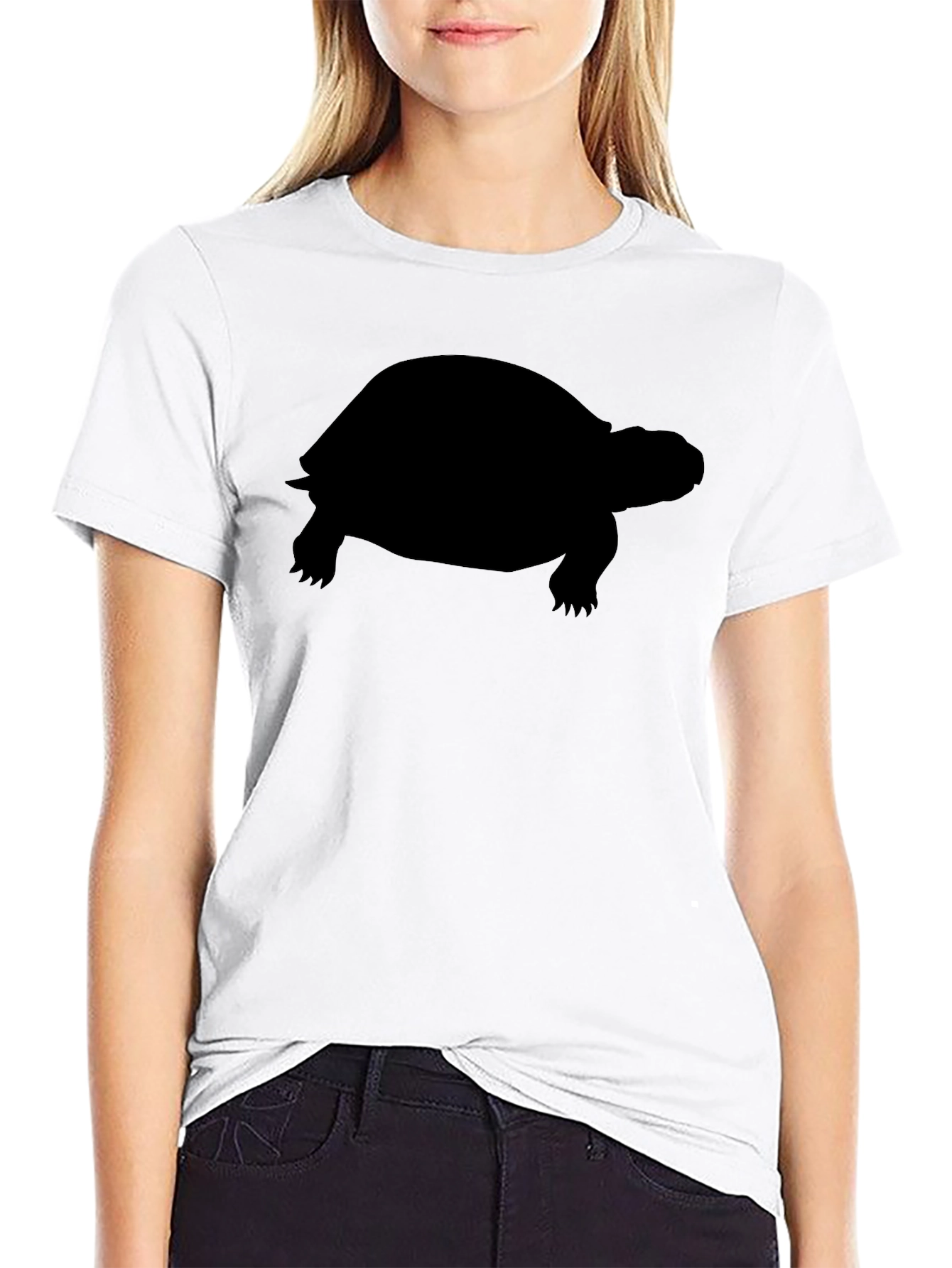Black Black Turtle Silhouette T-Shirt view 9