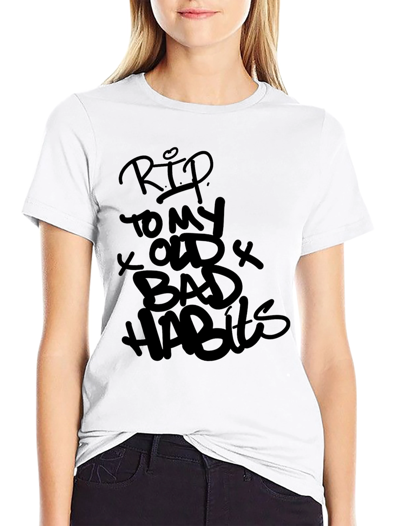 Black RIP Old Habits Black Graphic Tee - Casual Style view 9
