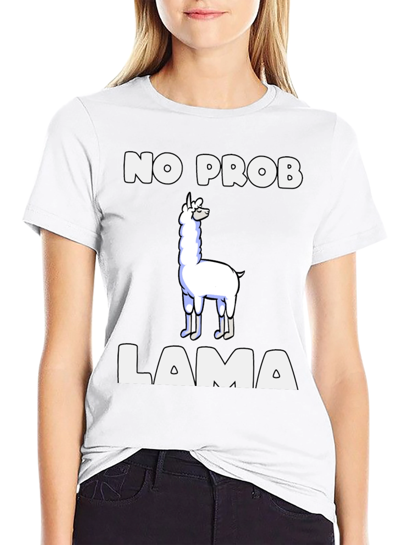 Black No Prob Llama T-Shirt view 9