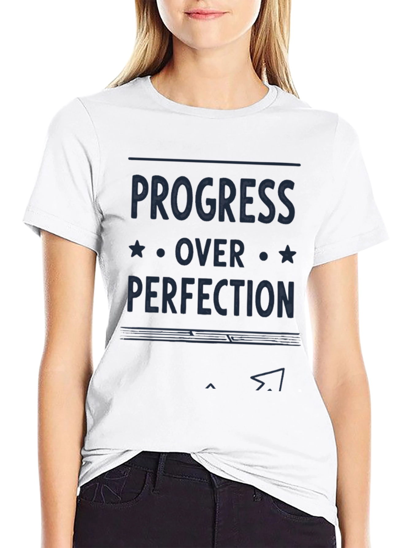 Black Progress Over Perfection T-Shirt - Motivational Tee view 9