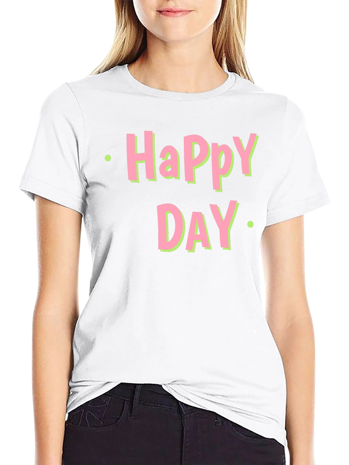 Black Happy Day Graphic T-Shirt - Soft Cotton Tee view 9