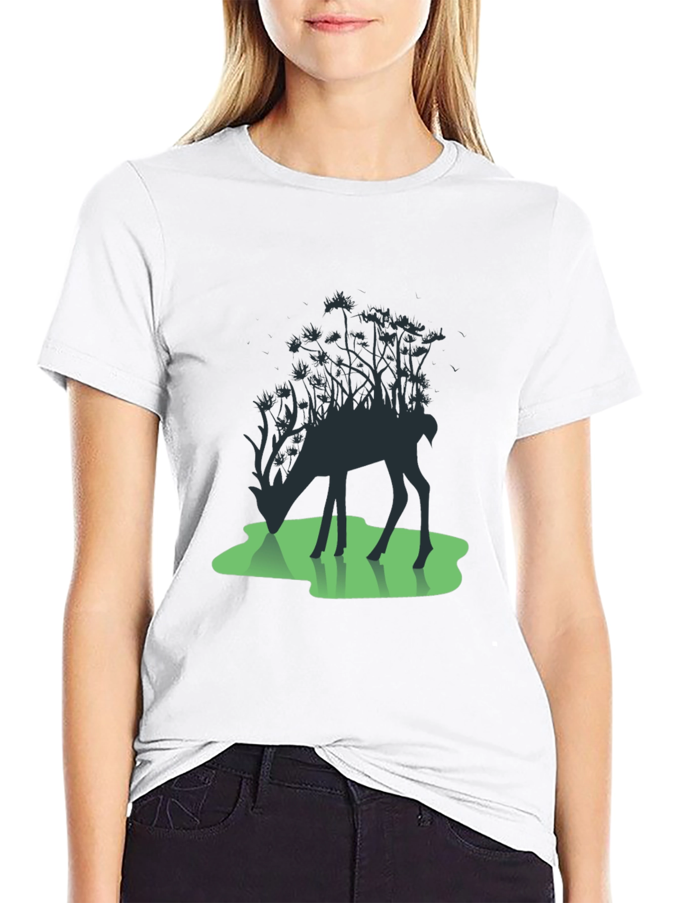 Nature Deer Silhouette Graphic Tee - 9