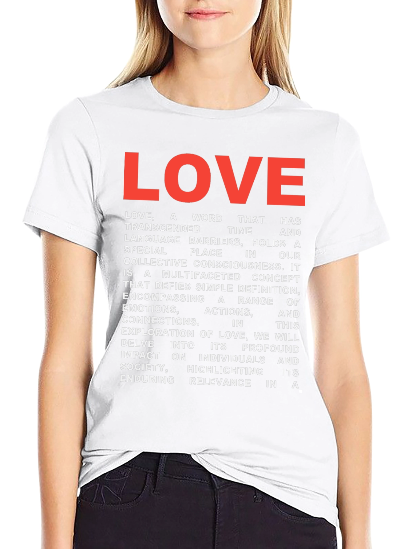 Black LOVE Definition Graphic Tee - Black view 9