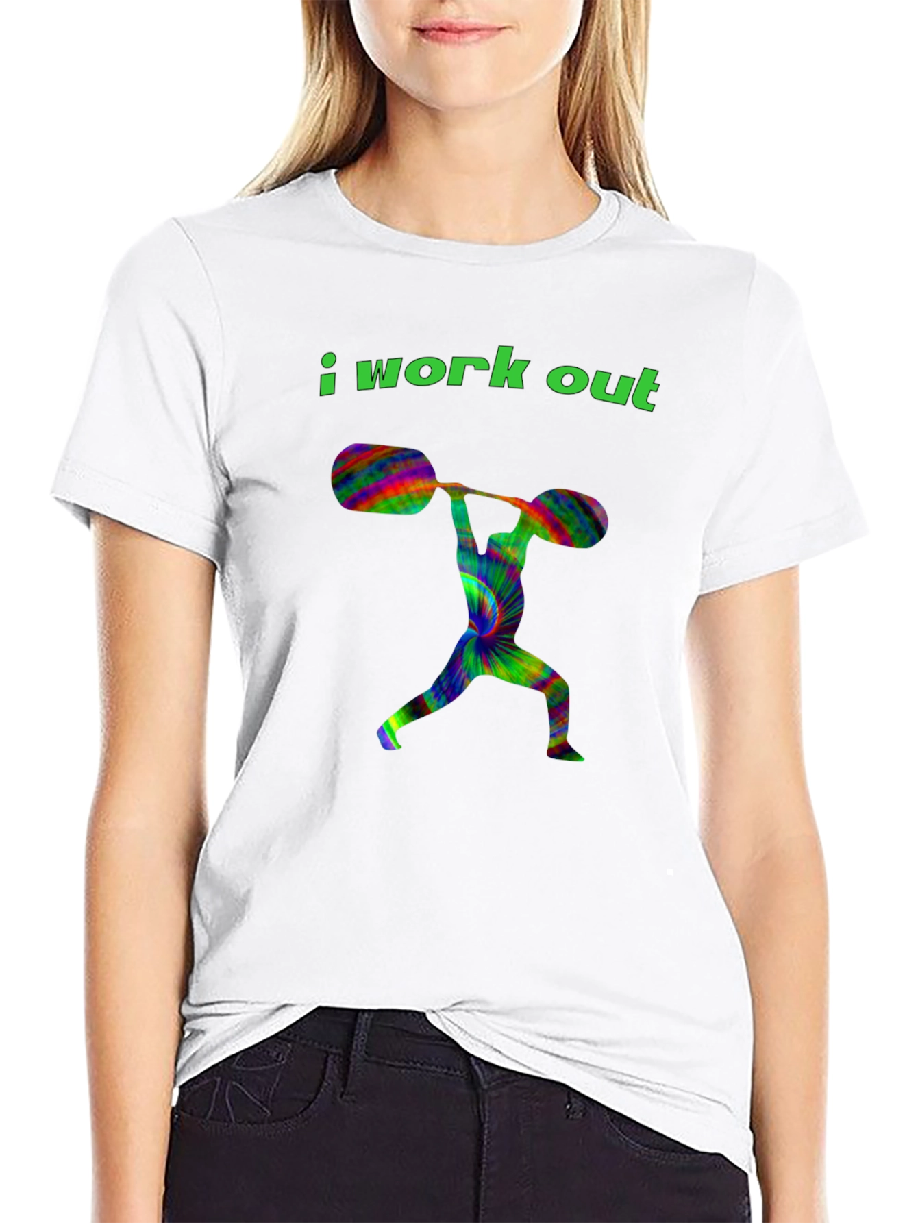 Black I Work Out Graphic T-Shirt - Men's Fitness Apparel view 9