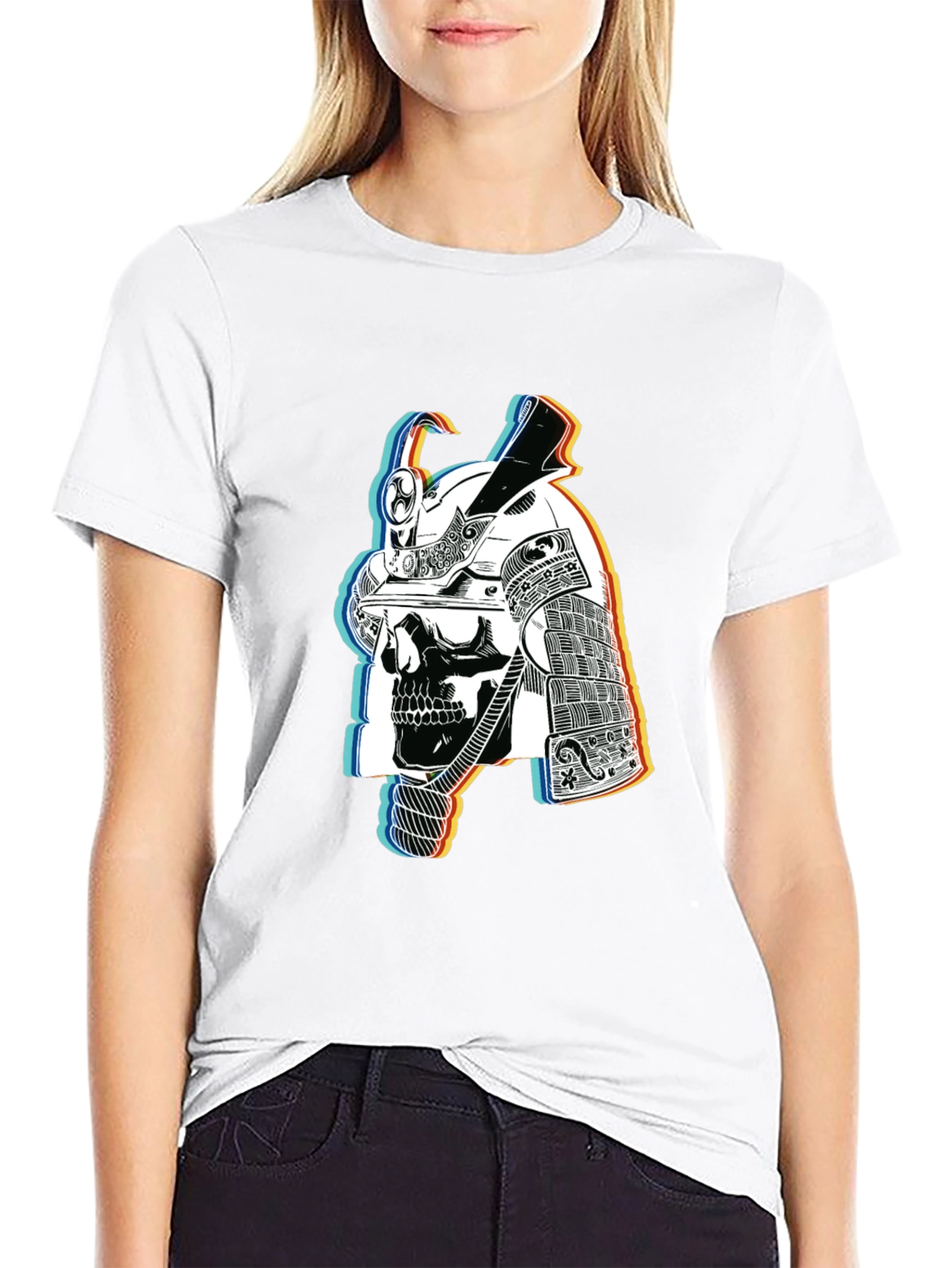 Black Samurai Skull Graphic Tee view 9