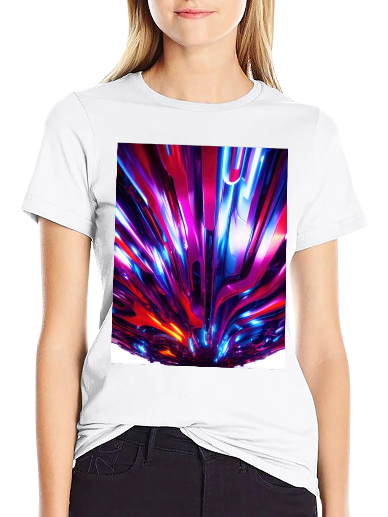 Black Abstract Art Black T-Shirt view 9