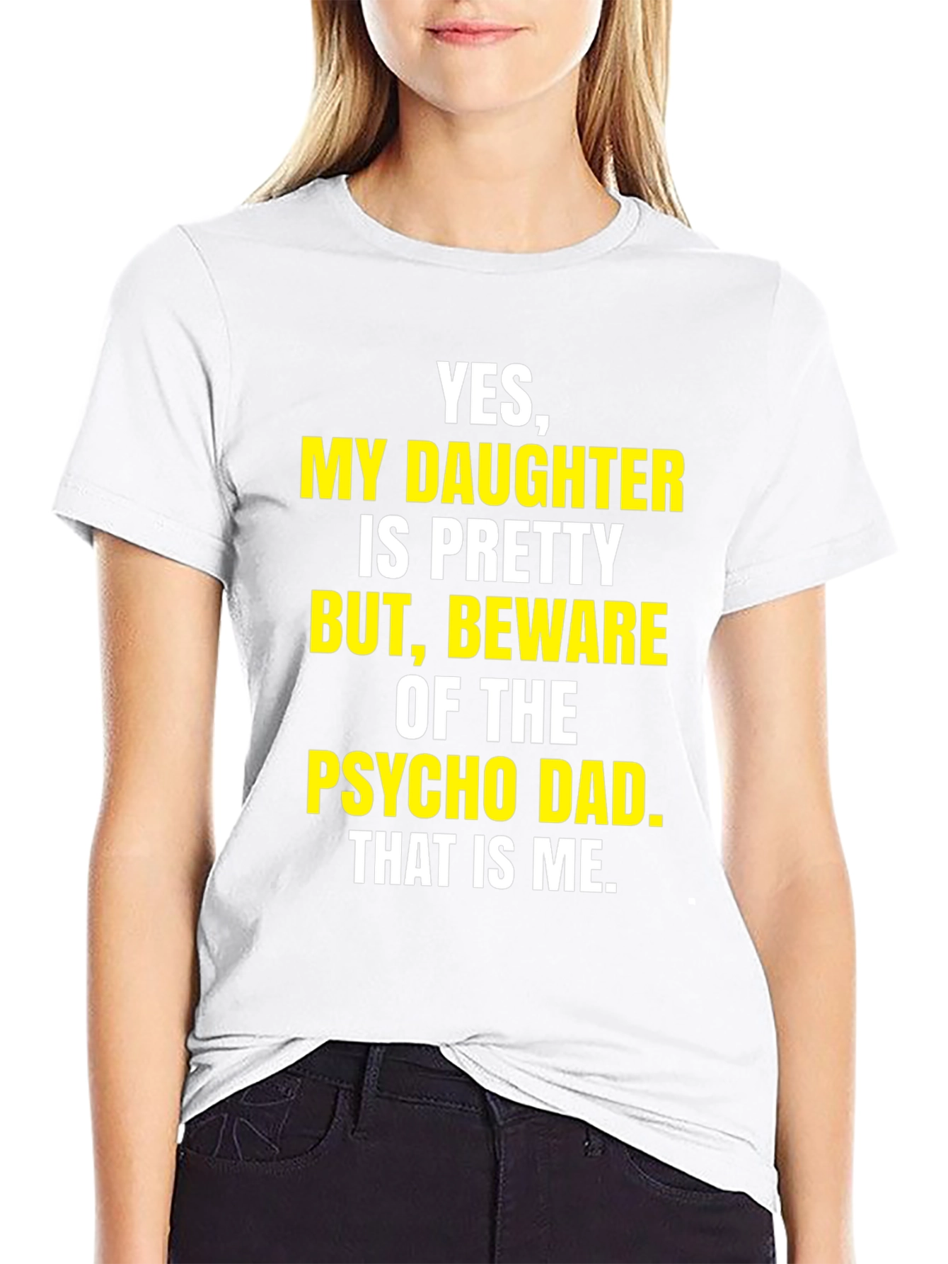 Black Beware Psycho Dad T-Shirt Funny Dad Tee view 9