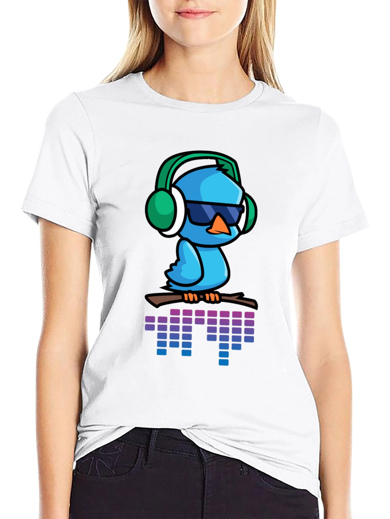 Black Cool Bird T-Shirt - Music Lover's Tee view 9