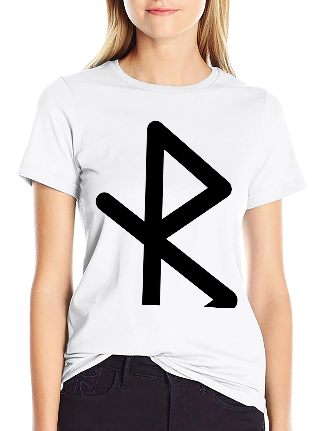 Black Black Rune Symbol T-Shirt | Viking Aesthetic Tee view 9