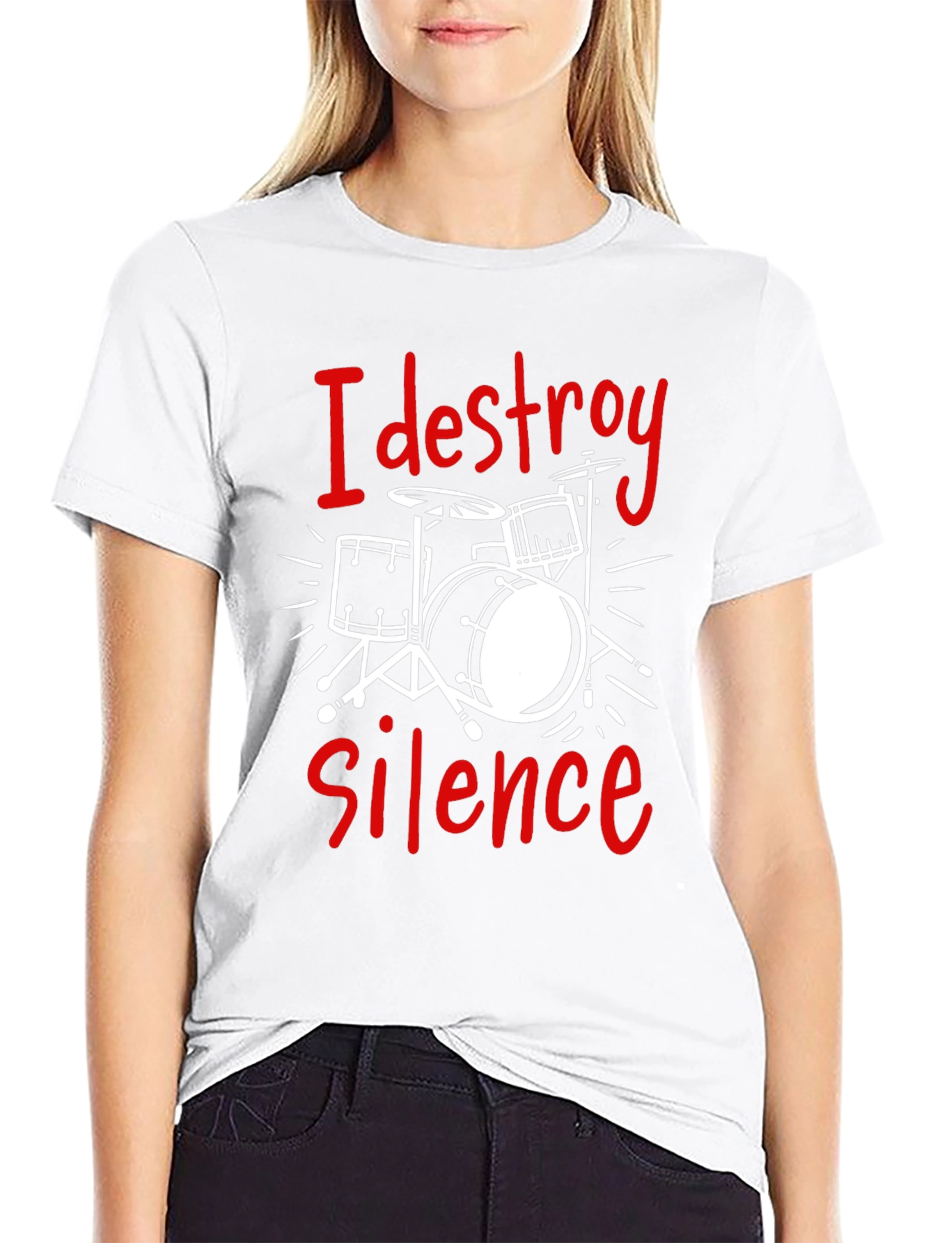 Black I Destroy Silence Drummer Tee view 9