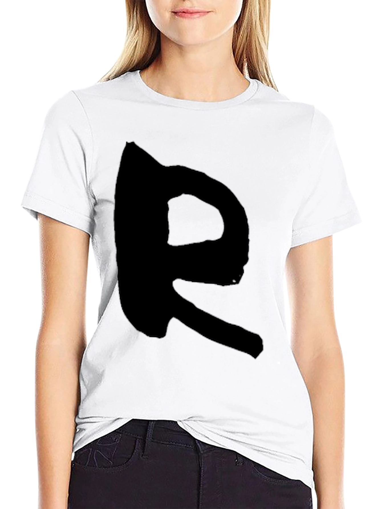 Black Black T-Shirt with Bold R Design view 9
