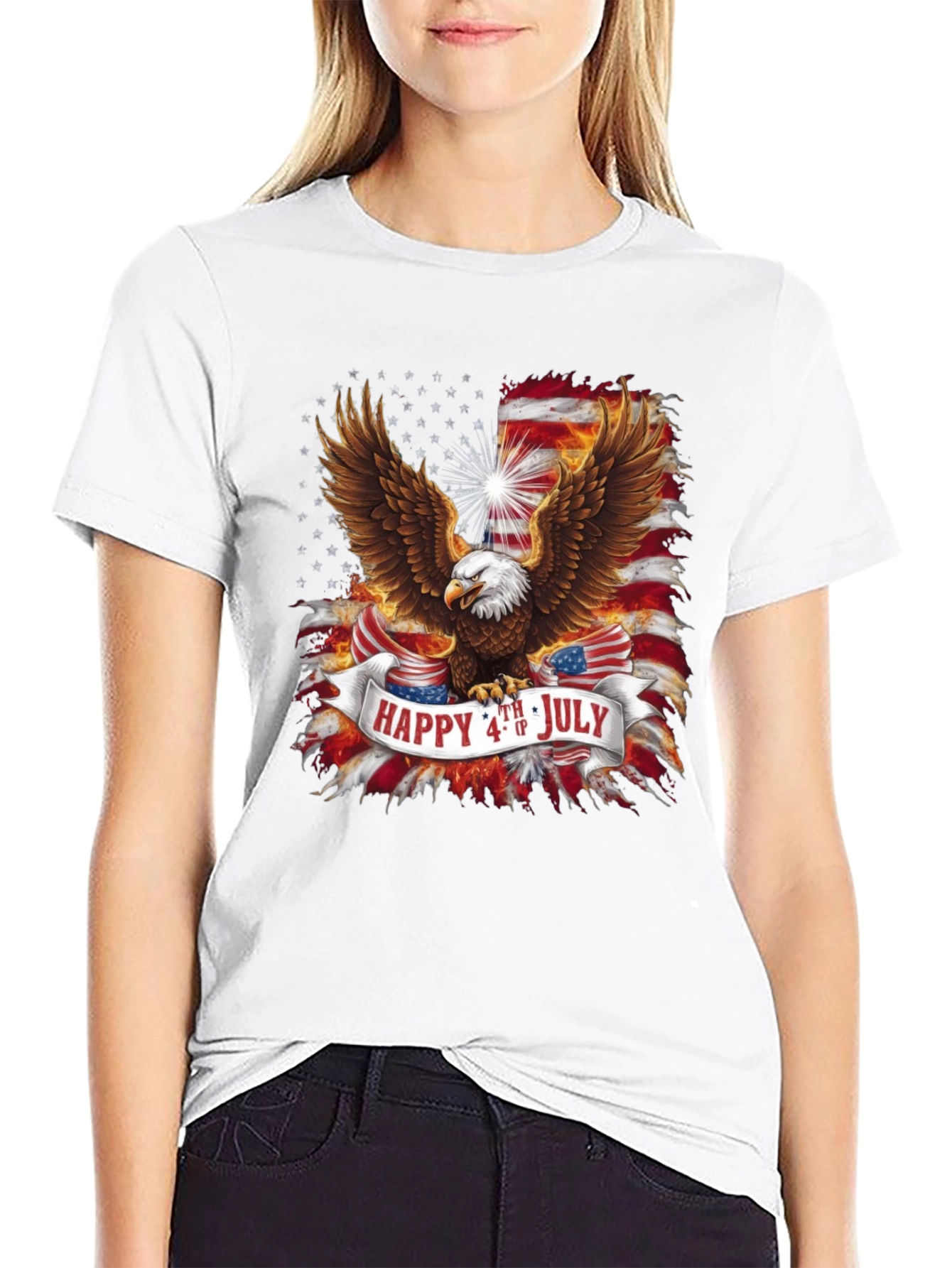 Black Patriotic Eagle 4th of July Graphic Tee view 9