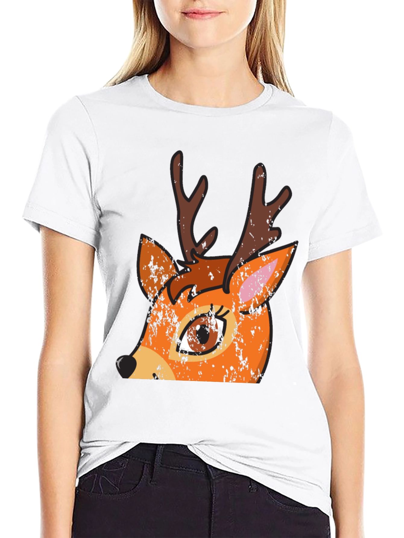 Black Deer Graphic T-Shirt - Unisex Black Tee view 9