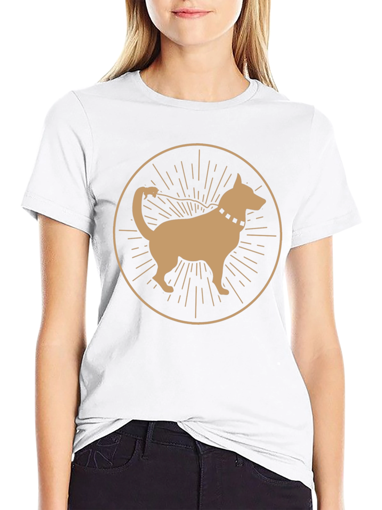 Black Dog Graphic Tee - Black Cotton Blend, Canine Design view 9