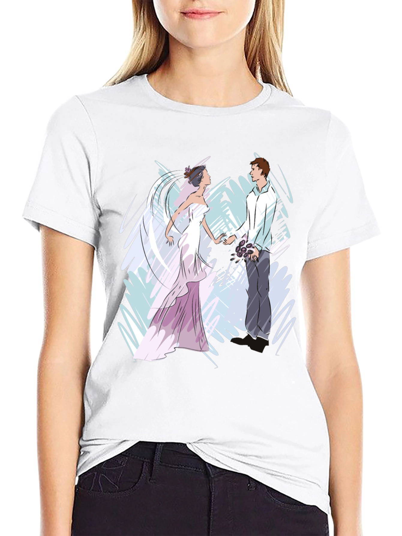 Black Bride & Groom Graphic T-Shirt - Black view 9