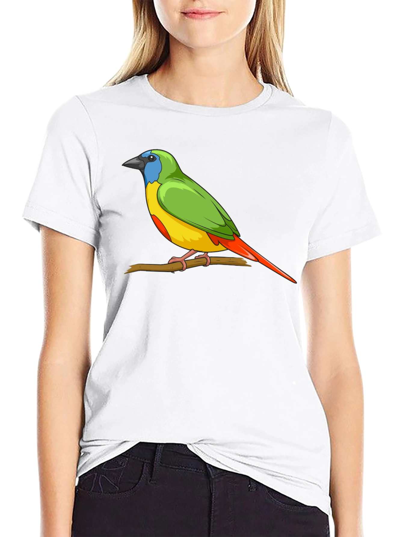 Black Bird on Branch Graphic Tee - Unisex Black T-Shirt view 9