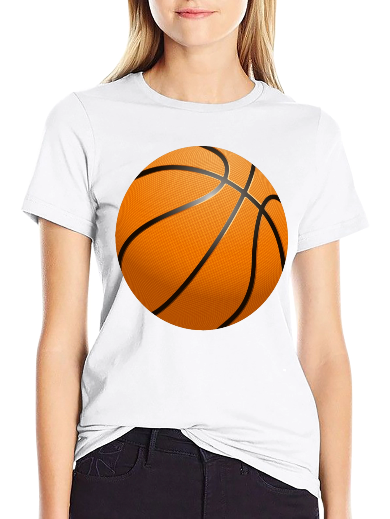 Black Basketball Graphic T-Shirt - Black Cotton Tee view 9