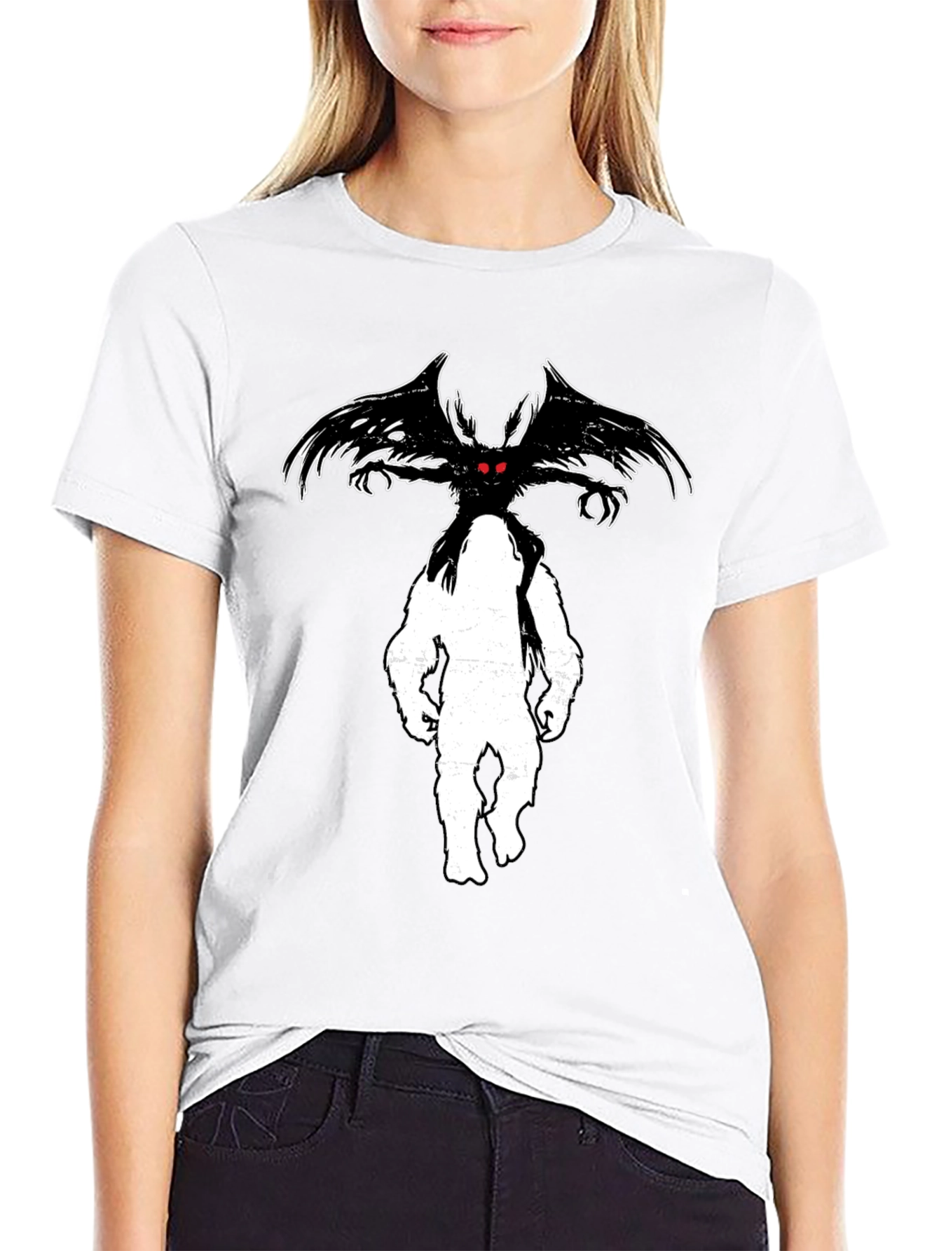 Mothman Bigfoot Graphic Tee - Cryptid Humor - 9